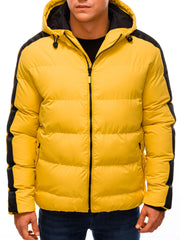 Deoti Men's winter quilted jacket Keberia yellow-UHXE-S-Urbanheer