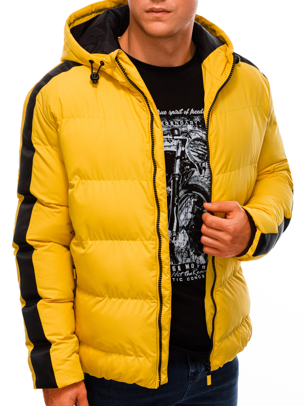 Deoti Men's winter quilted jacket Keberia yellow-UHXE-S-Urbanheer