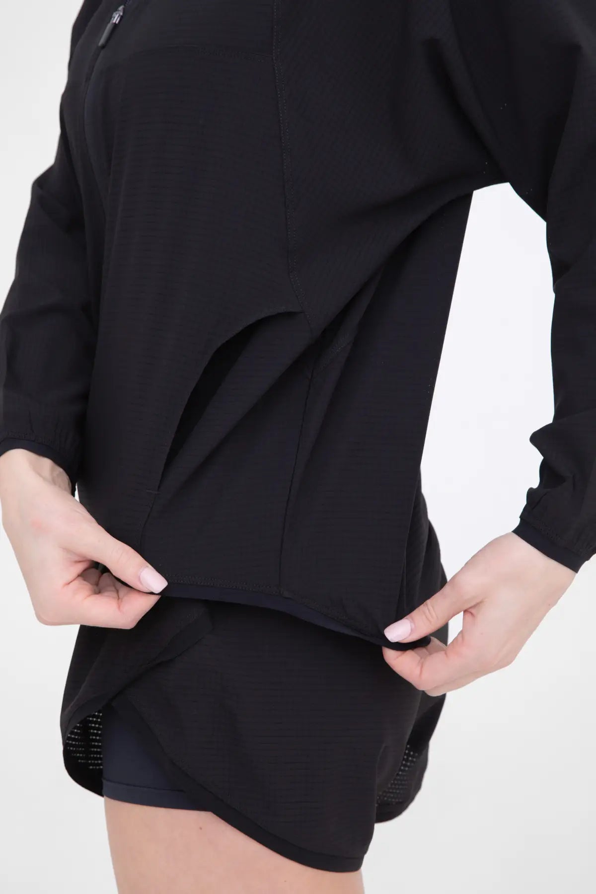 Athletic Women Mock Neck Running Jacket- Black-Clothing - Women-Mono B-S-Urbanheer