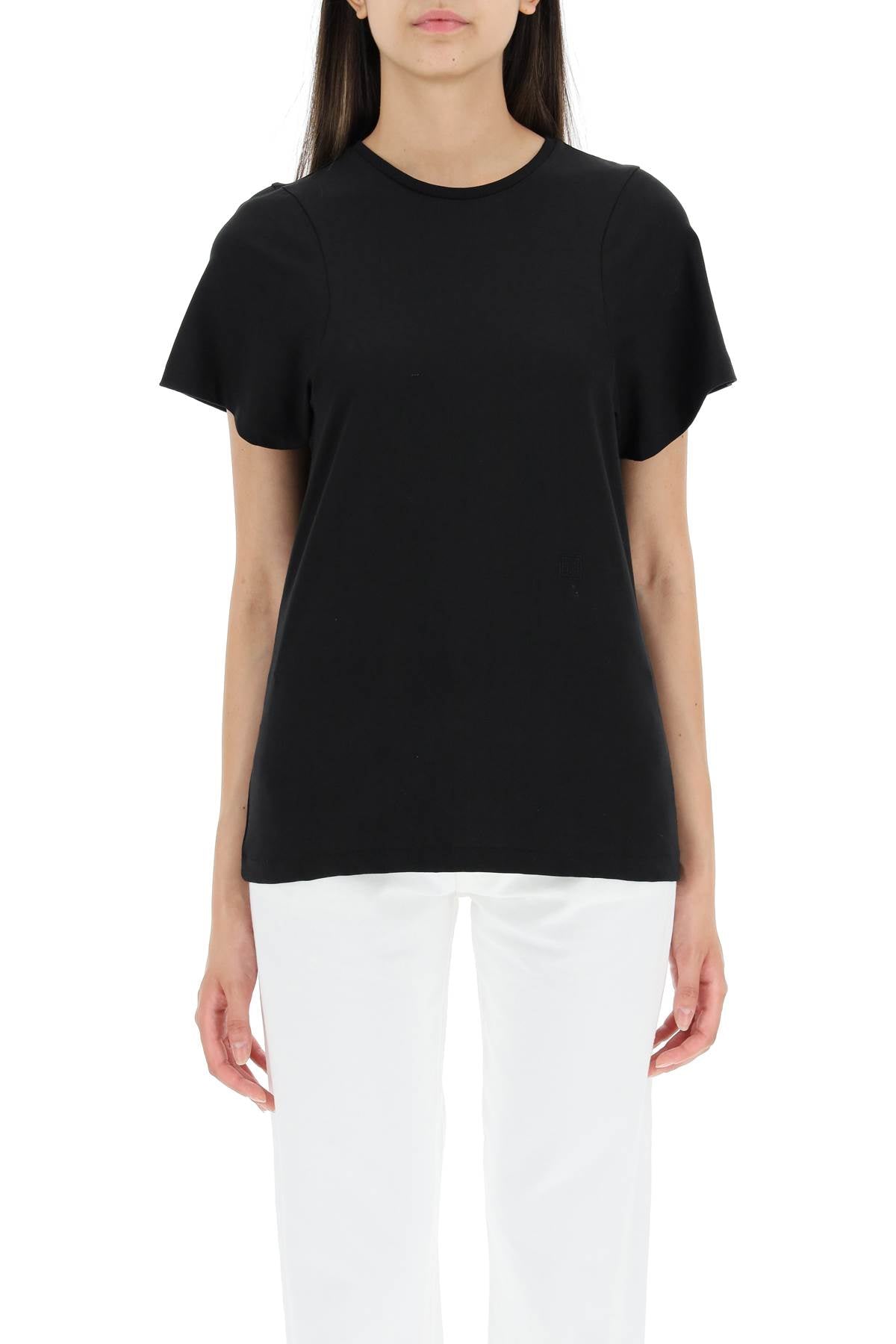 Toteme monogram-embroidered curved t-shirt-Toteme-M-Urbanheer