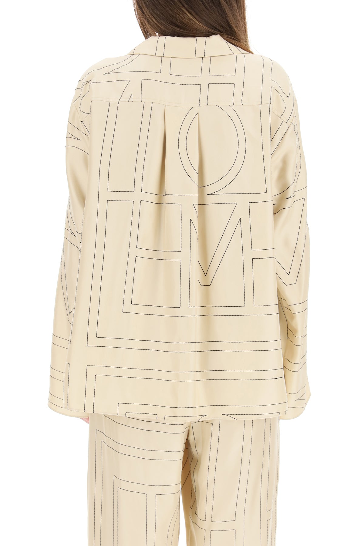 Toteme monogram silk twill pajama shirt-Toteme-36-Urbanheer