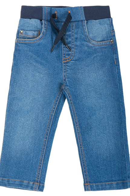 Ubs2 Baby Boy'S Blue Superflex Cotton Denim Trousers-UBS2-3M-Urbanheer