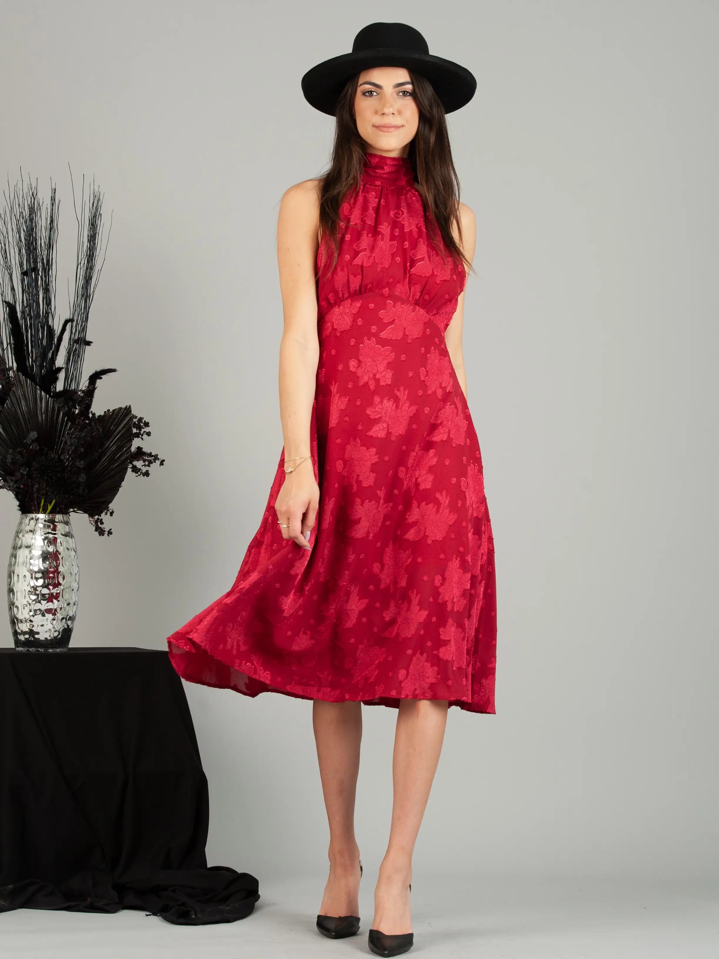 Lindsay Halter Dress-Merlot-Lucca Couture-XS-Urbanheer