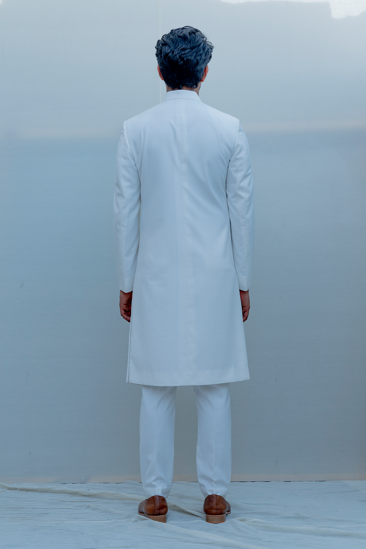 Waxen - Indo Western Jacket Set-Bohame-S-Milky White-5'1"-5'5"-Urbanheer