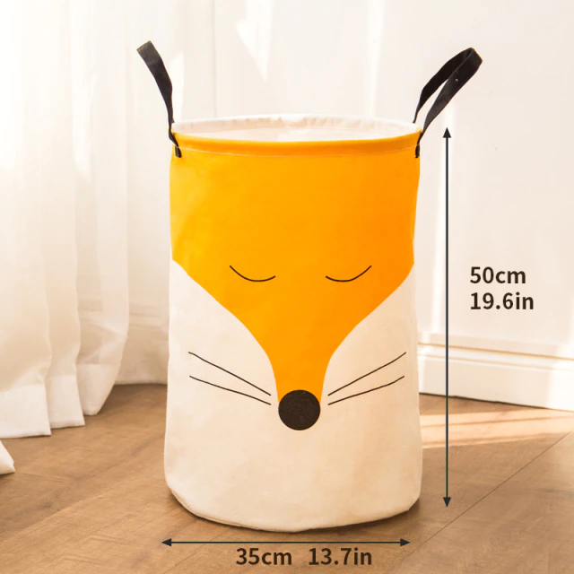 Fox Quilted Storage Bag With Handle Storage Bin Closet Toy Box Container Organizer Fabric Basket-Baby Bedding Design-Urbanheer