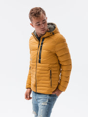 Men's quilted transition jacket Troyer mustard-UHXE-S-Urbanheer