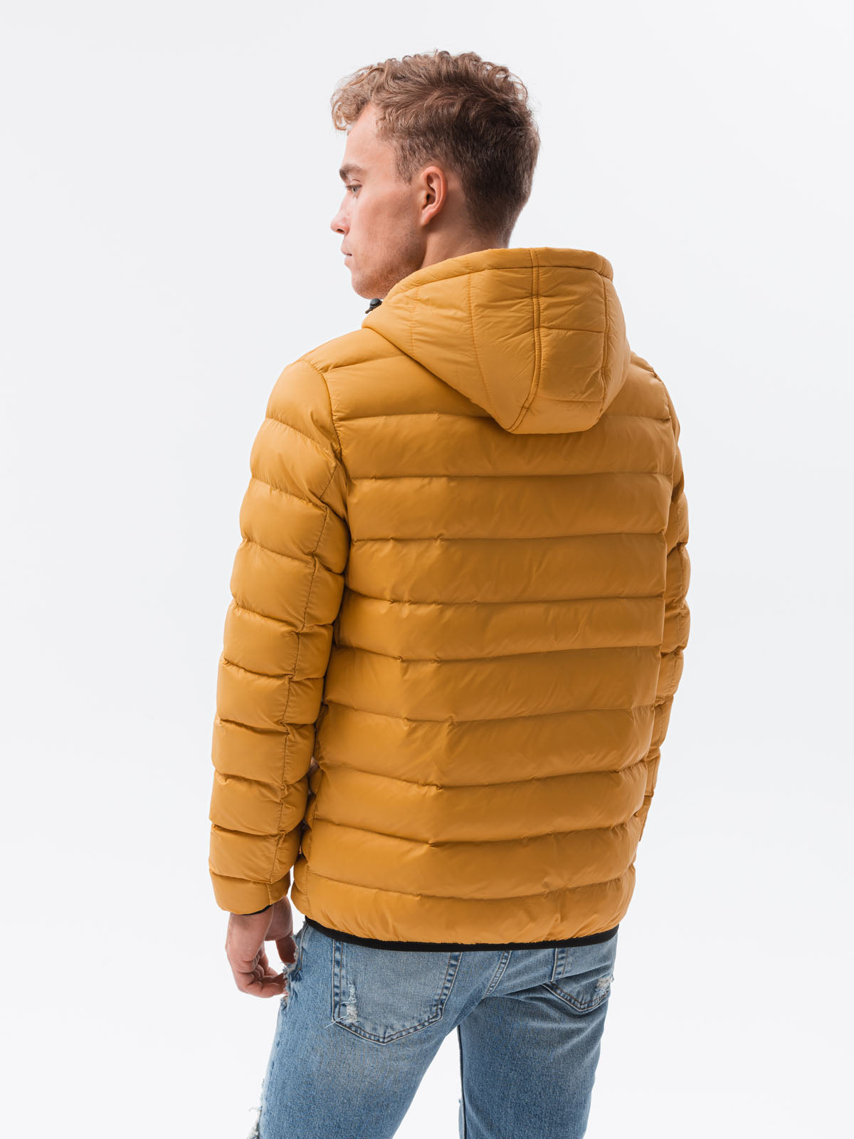 Men's quilted transition jacket Troyer mustard-UHXE-S-Urbanheer