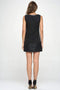 Vegan Leather Contrast Laser Cut Tunic Mini Dress-MILEY + MOLLY-L-BLACK-Urbanheer