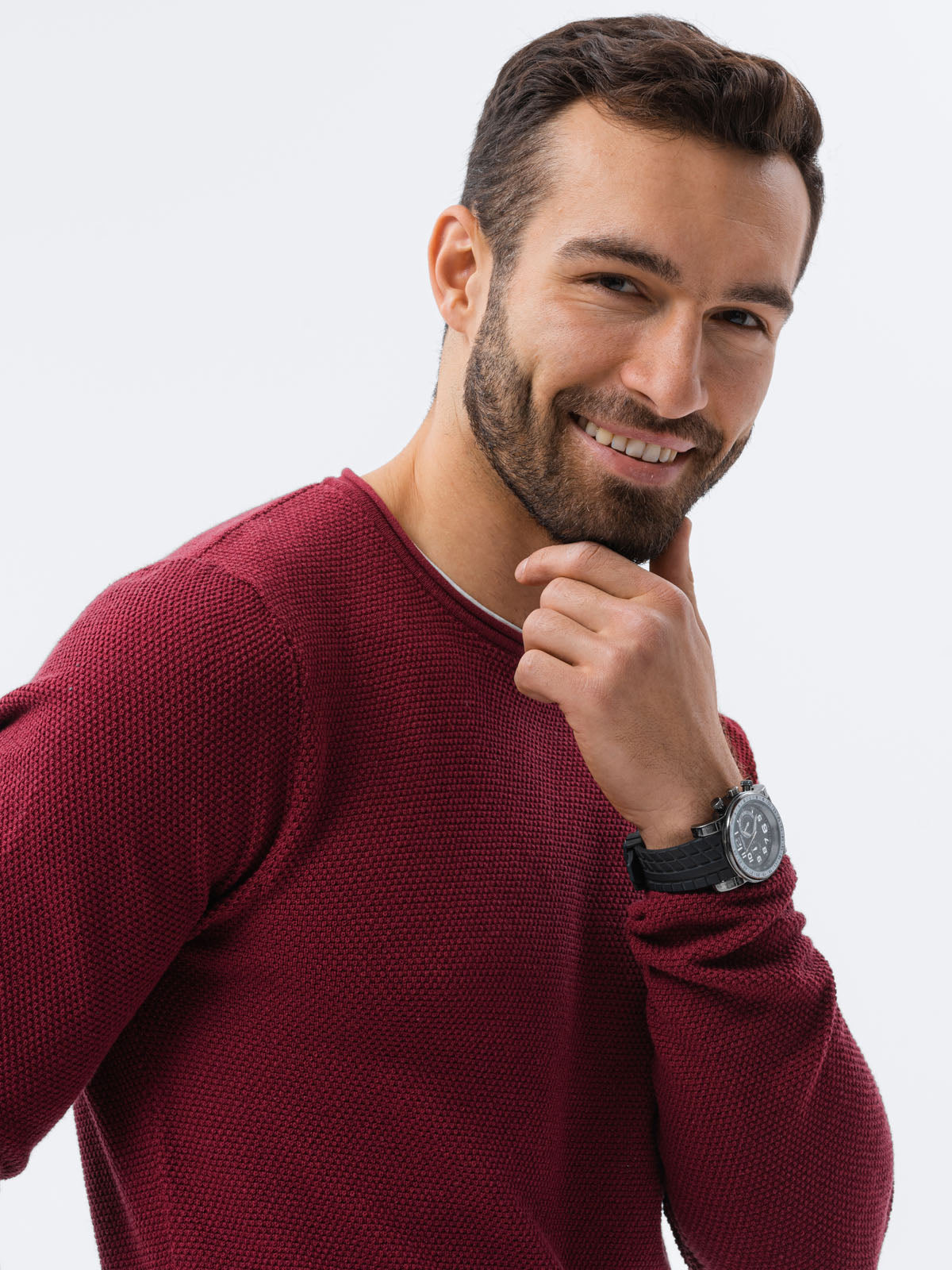 Men's sweater Noman dark red-UHXE-M-Urbanheer