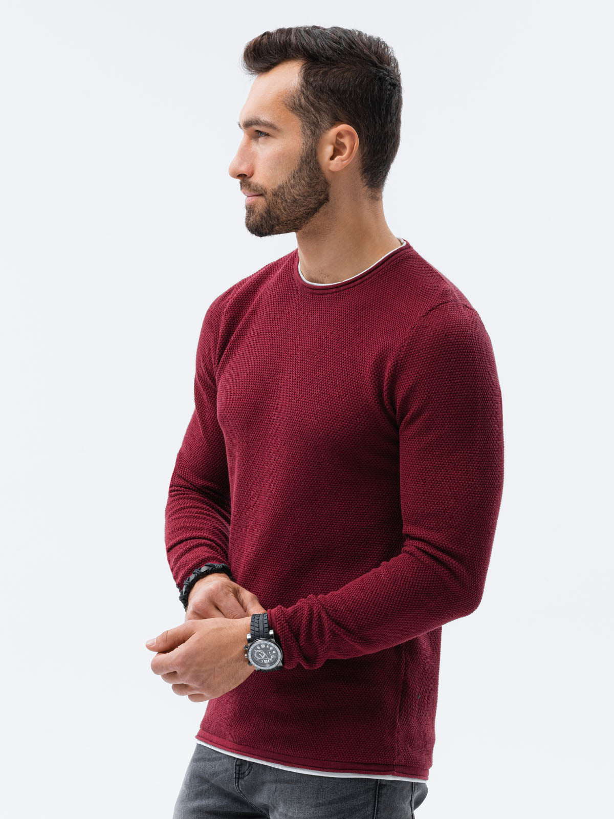 Men's sweater Noman dark red-UHXE-M-Urbanheer