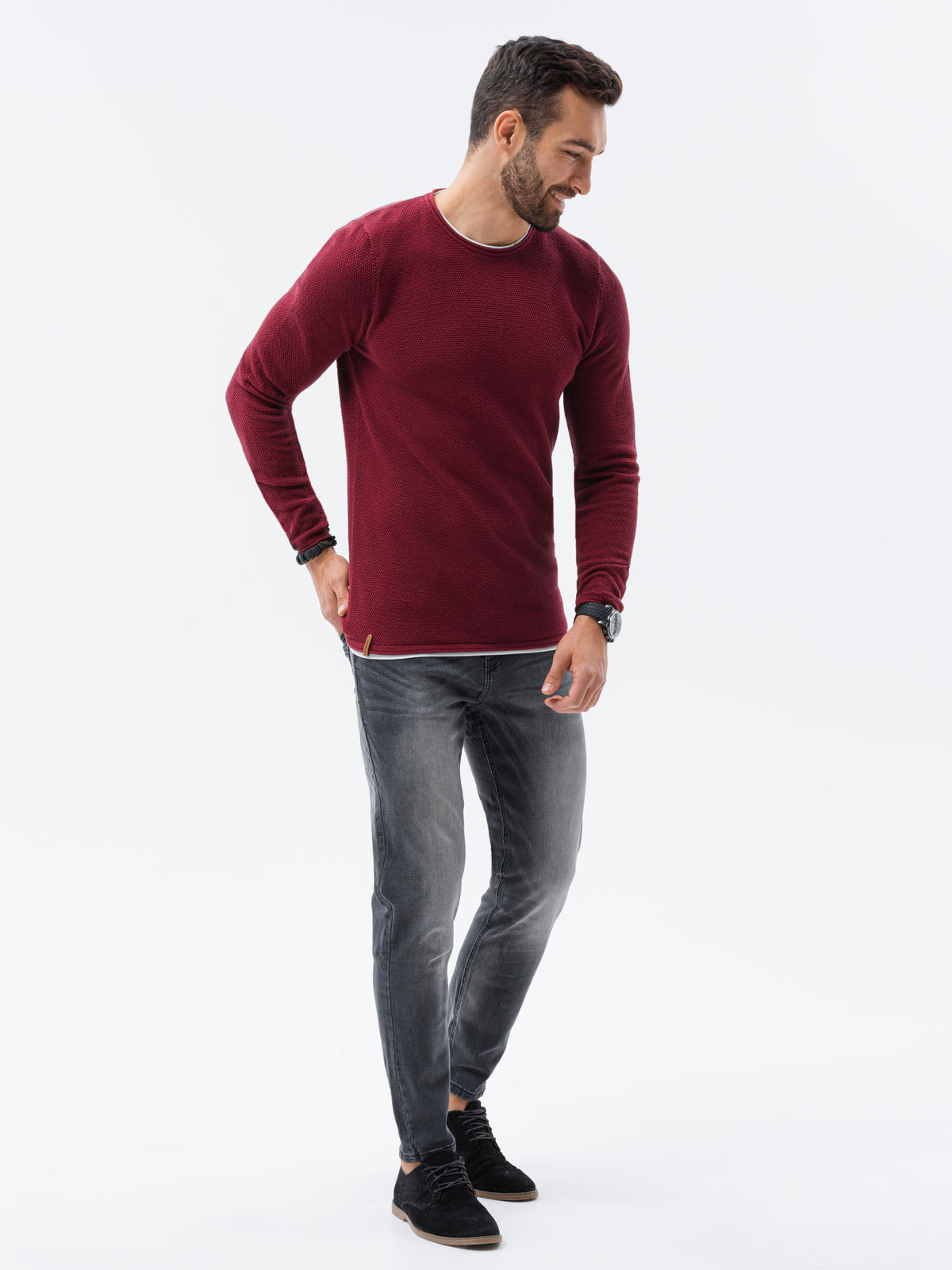 Men's sweater Noman dark red-UHXE-M-Urbanheer