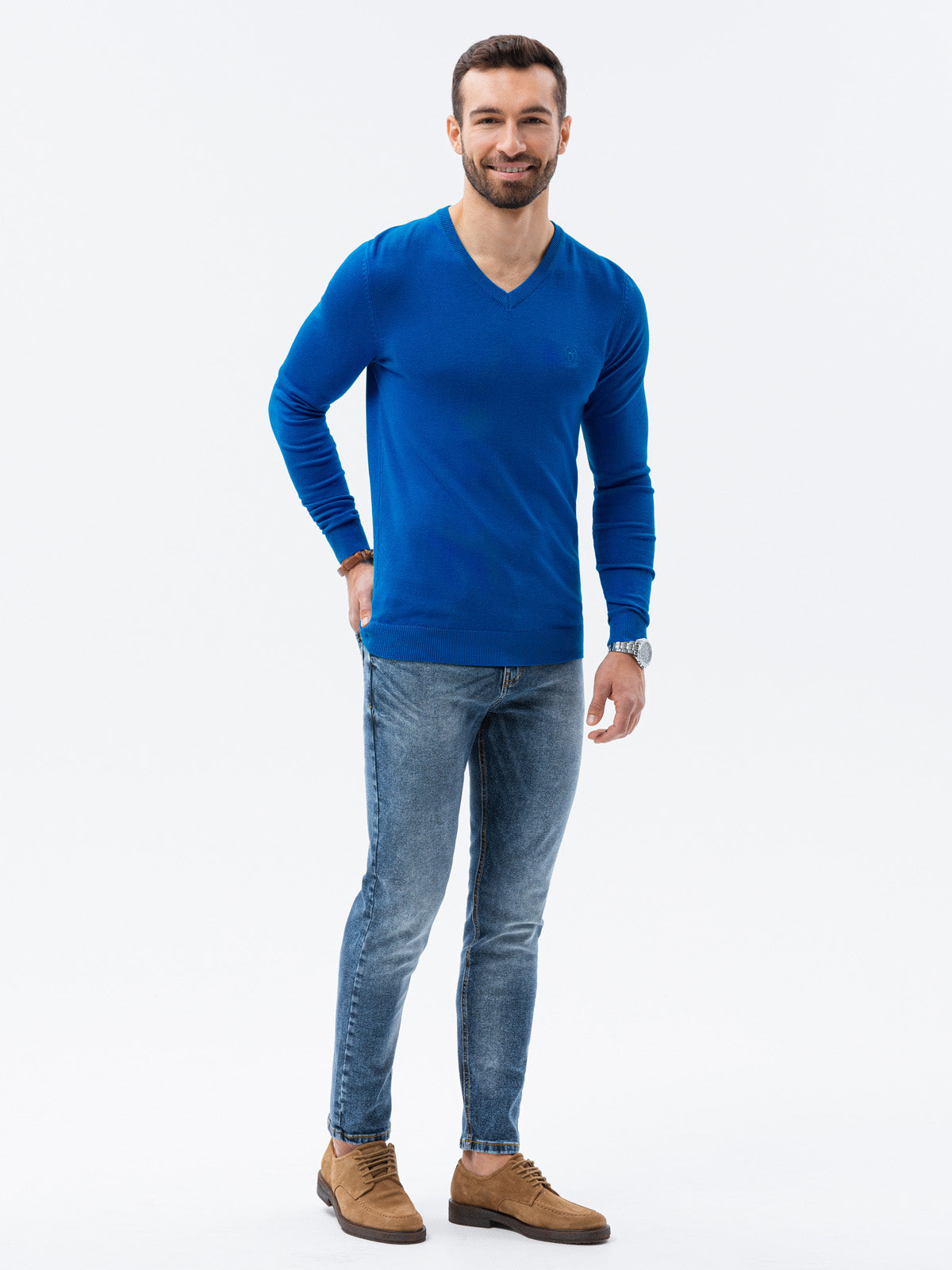 Men's sweater Burver blue-UHXE-M-Urbanheer
