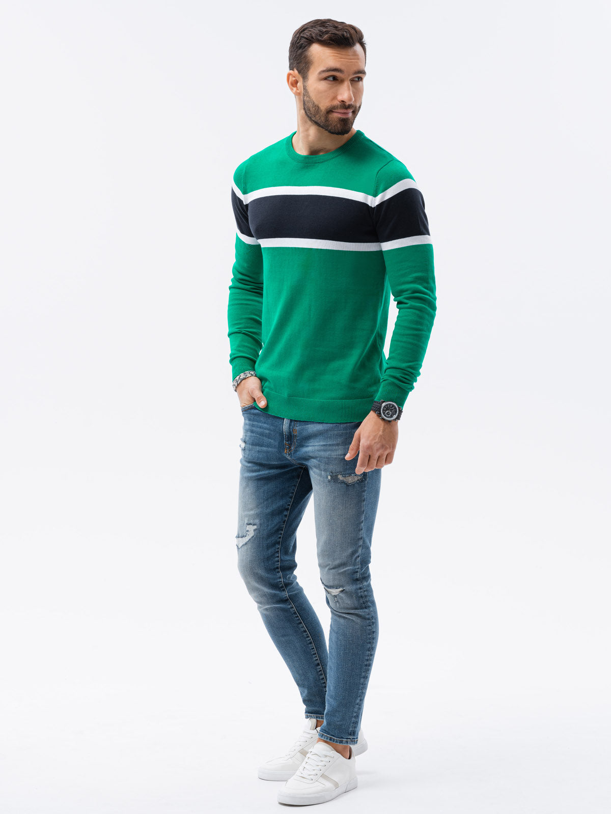 Men's sweater Ranlor green-UHXE-M-Urbanheer