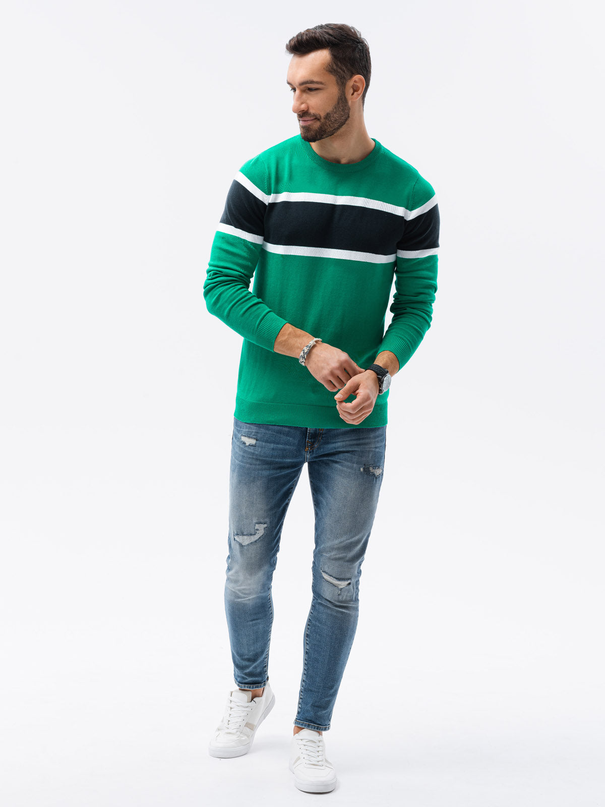 Men's sweater Ranlor green-UHXE-M-Urbanheer