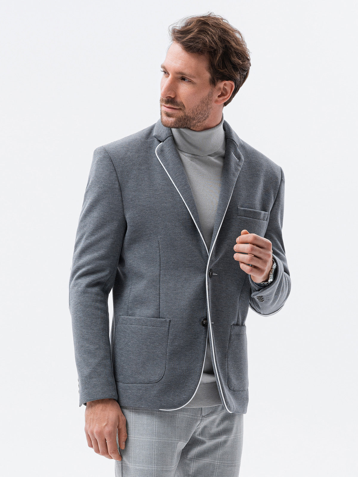 Men's elegant Rocco jacket grey-UHXE-L-Urbanheer