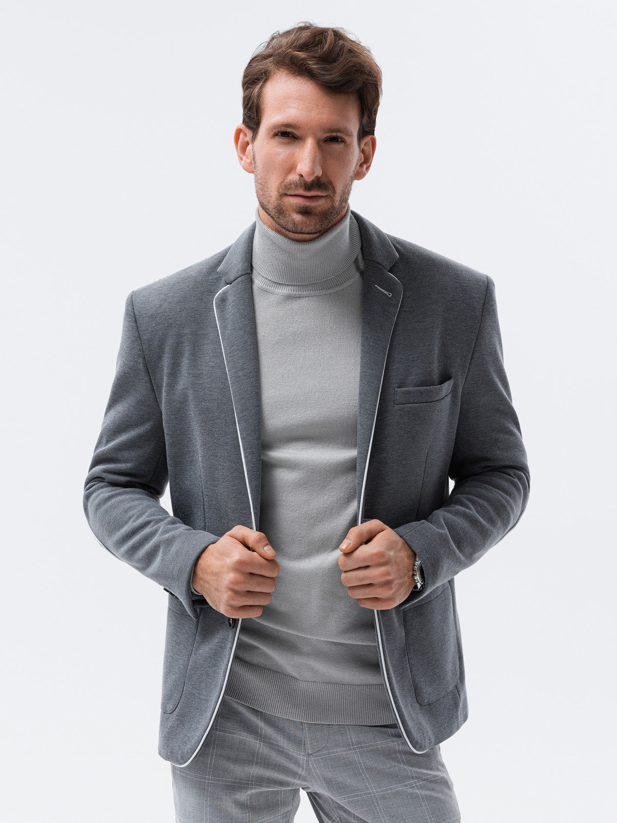 Men's elegant Rocco jacket grey-UHXE-L-Urbanheer