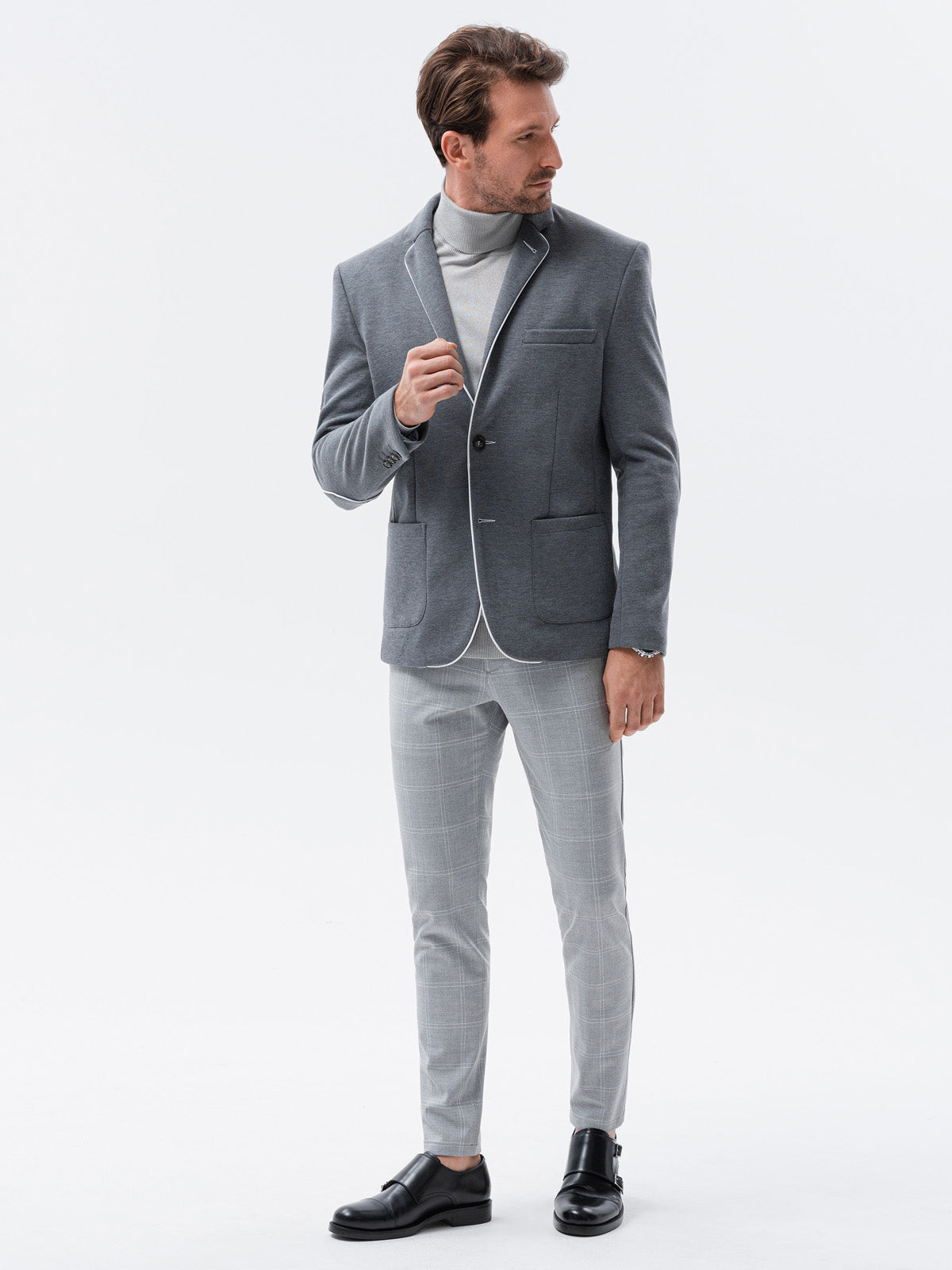 Men's elegant Rocco jacket grey-UHXE-L-Urbanheer