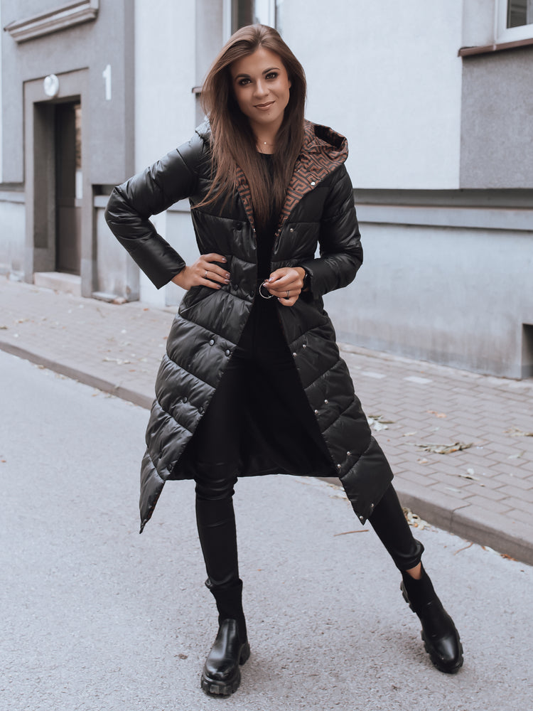 Women'S Quilted Jacket Camy Black-UHXE-XXL-Urbanheer