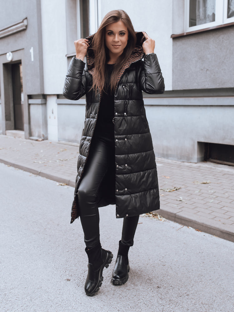 Women'S Quilted Jacket Camy Black-UHXE-XXL-Urbanheer