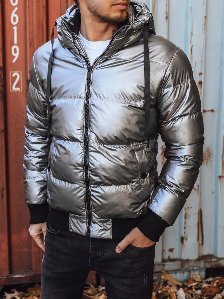 Men's winter jacket with a Klemens silver hood-UHXE-XXL-Urbanheer