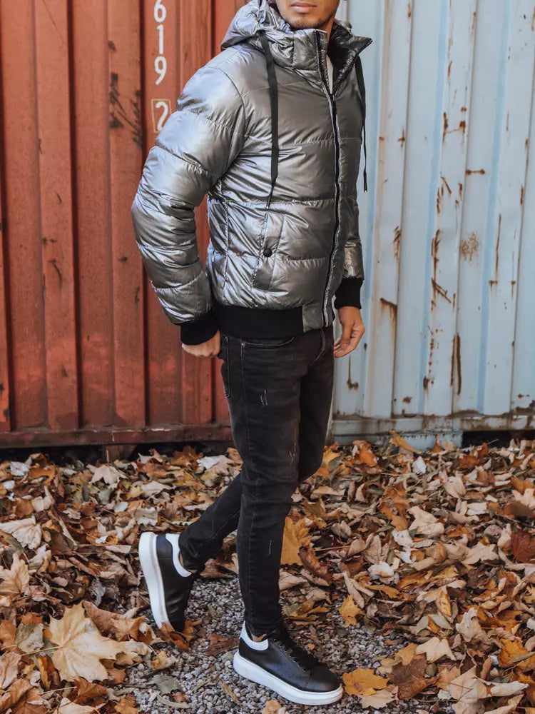 Men's winter jacket with a Klemens silver hood-UHXE-XXL-Urbanheer