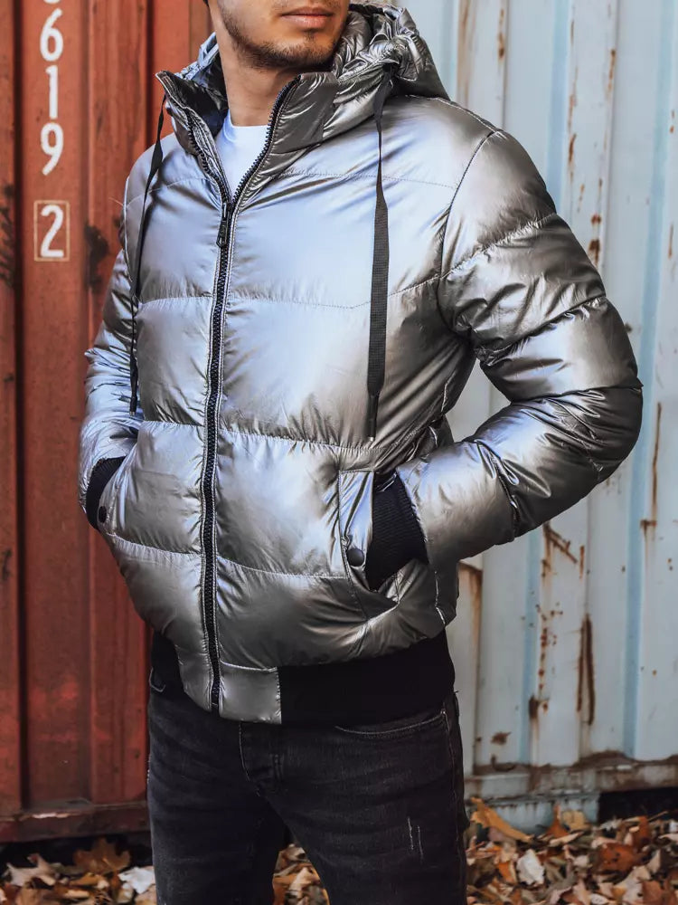 Men's winter jacket with a Klemens silver hood-UHXE-XXL-Urbanheer