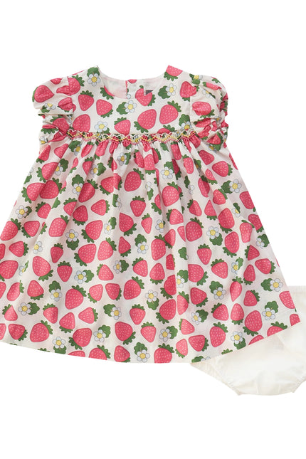 Strawberry Smocked Dress Set-Petit confection-3M-Urbanheer