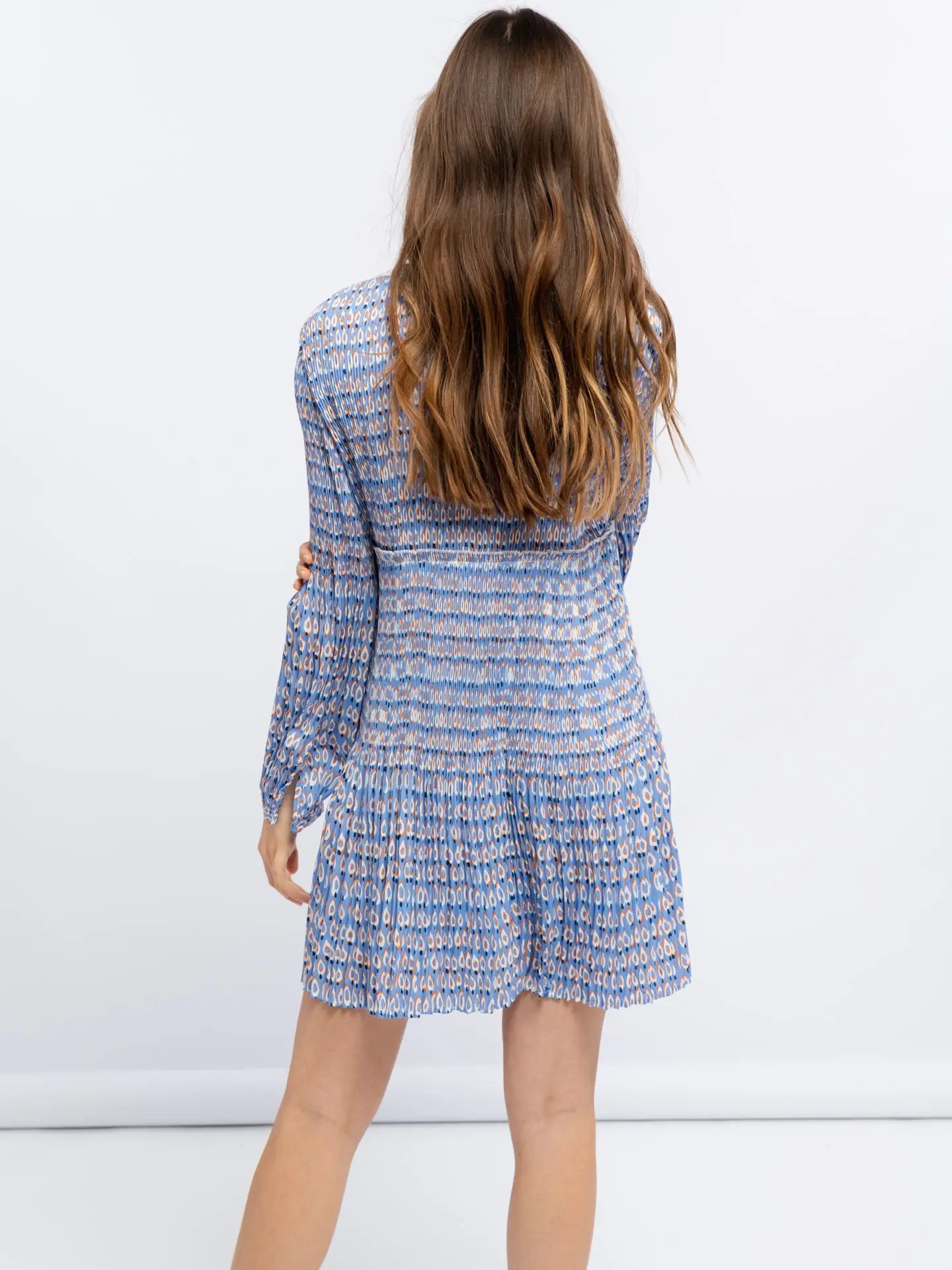 Pleated Short Dress-Dresses-SMF-S-Urbanheer