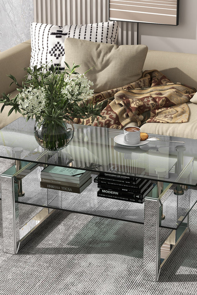 Transparent Tempered Glass Coffee Table-Coffee Tables-G-BlakHom-Urbanheer