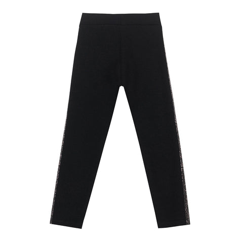 Girls Leggings In Black Stretch Rome Jersey.-UBS2-2-Urbanheer