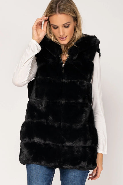 New Fur Vest Coat - Black-Tantra-Urbanheer