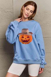 Simply Love Full Size Graphic Dropped Shoulder Sweatshirt-Street 360-Misty Blue-S-Urbanheer