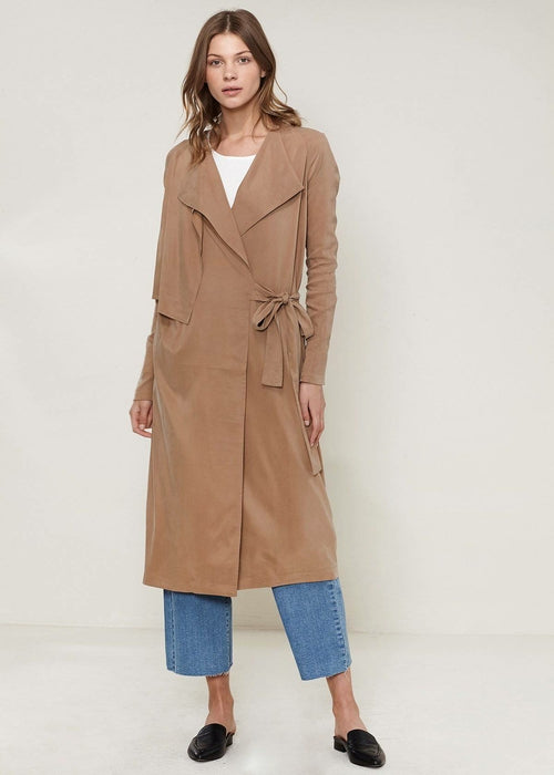 Women'S Wrap Trench Coat In Sand-Lemon Hera-L-Urbanheer