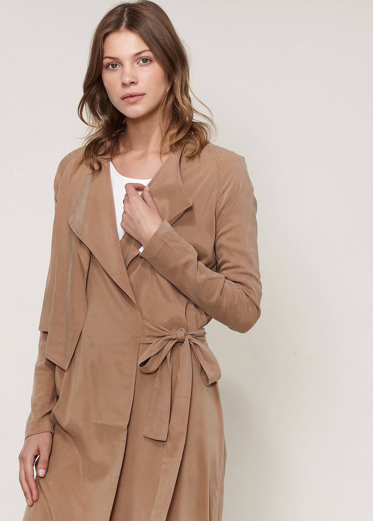 Women'S Wrap Trench Coat In Sand-Lemon Hera-L-Urbanheer