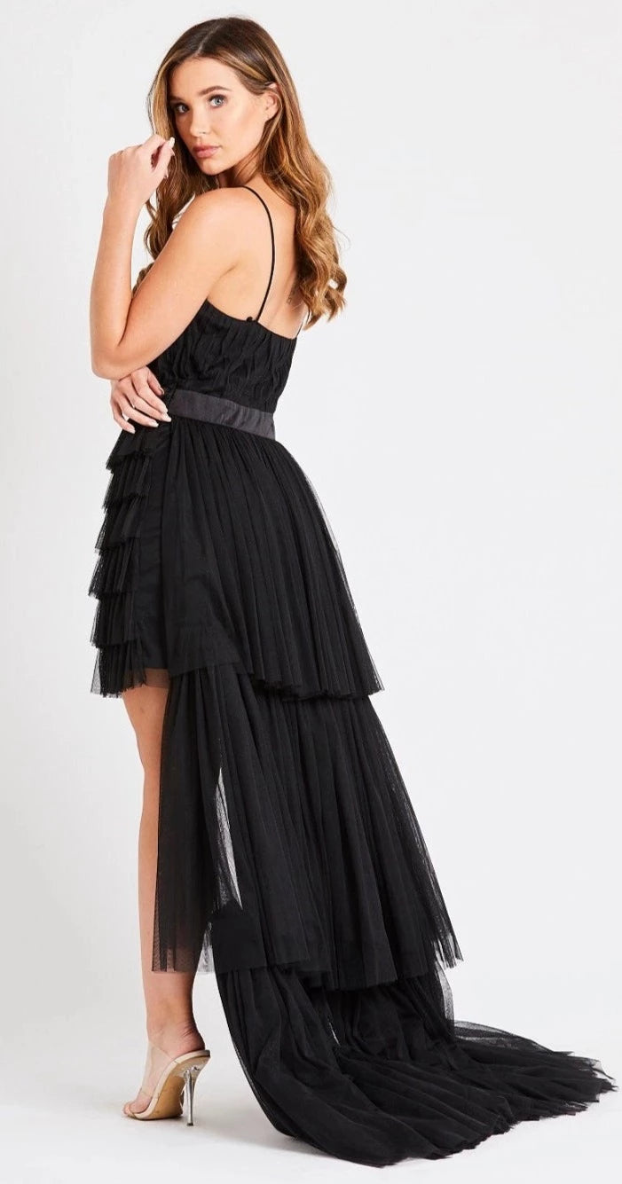 Soph Tulle High Low Maxi Dress.-lace and beads-UK 10-Urbanheer