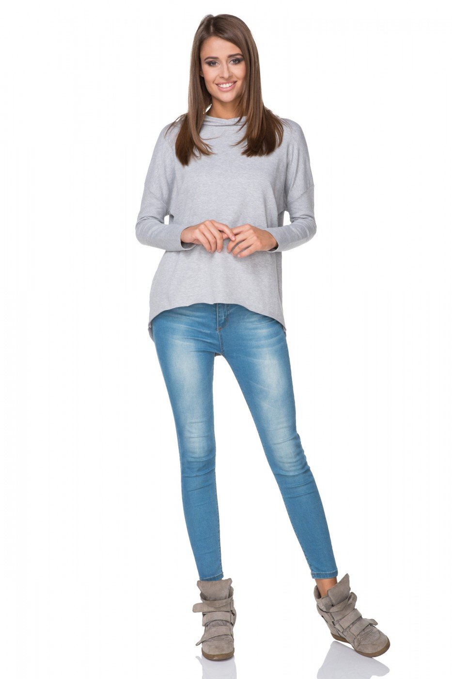 Women Cloudsoft Comfort Sweatshirt 107345 Tessita-Clothing - Women-Tessita-grey-S/L-Urbanheer