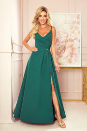 Numoco 299-4 Chiara Elegant Maxi Dress With Straps - Green-numoco-Green-S-Urbanheer