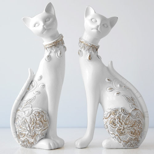 Figurine Decorative Resin Cat Statue-Decor-Ze BlakHom-white-Urbanheer