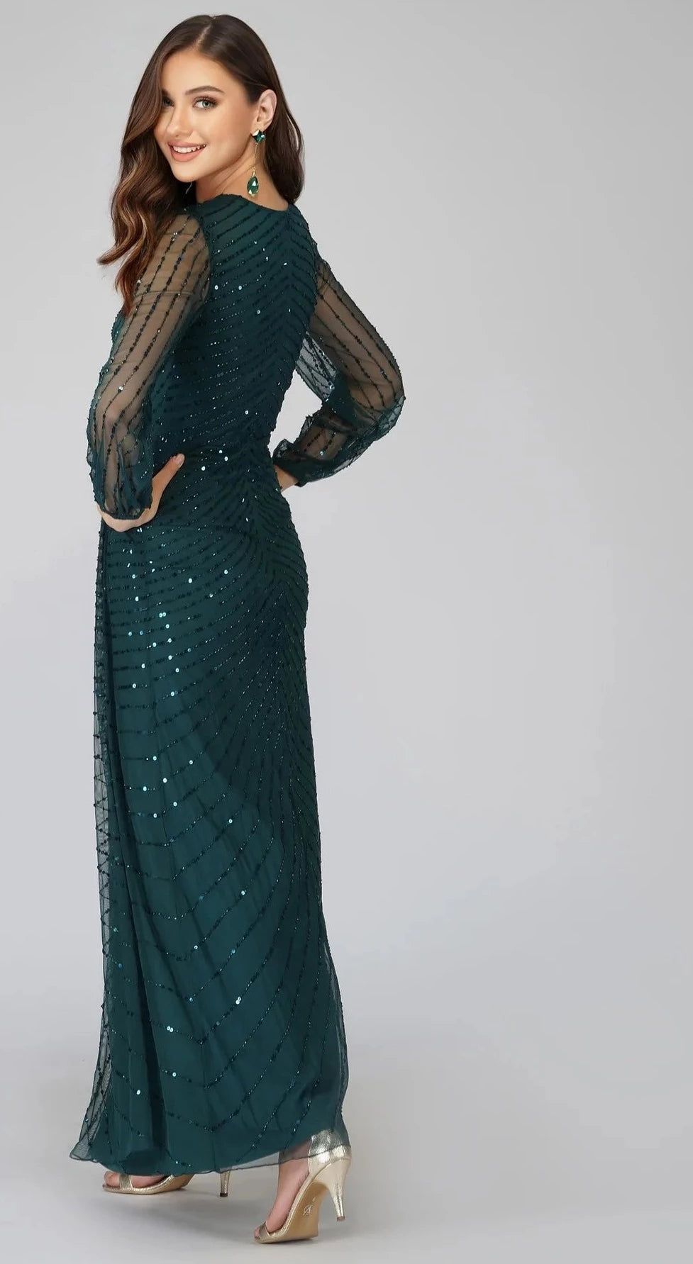 MIYA GREEN BRIDESMAID-Lace & Beads-UK 8-Urbanheer