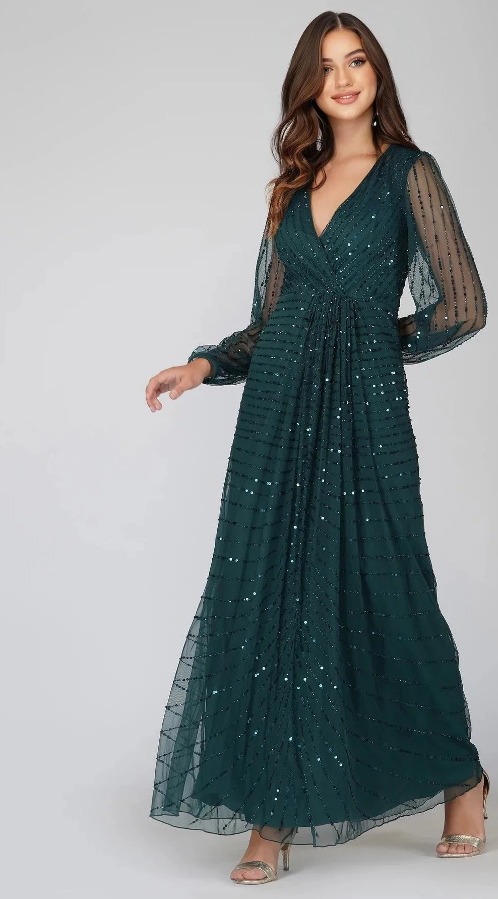 MIYA GREEN BRIDESMAID-Lace & Beads-UK 8-Urbanheer