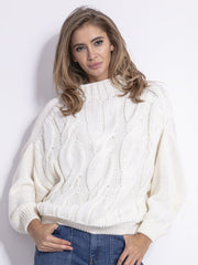 Fobya Female Jumper Oversize Amaranth Cream-UHXE-L/XL-Urbanheer