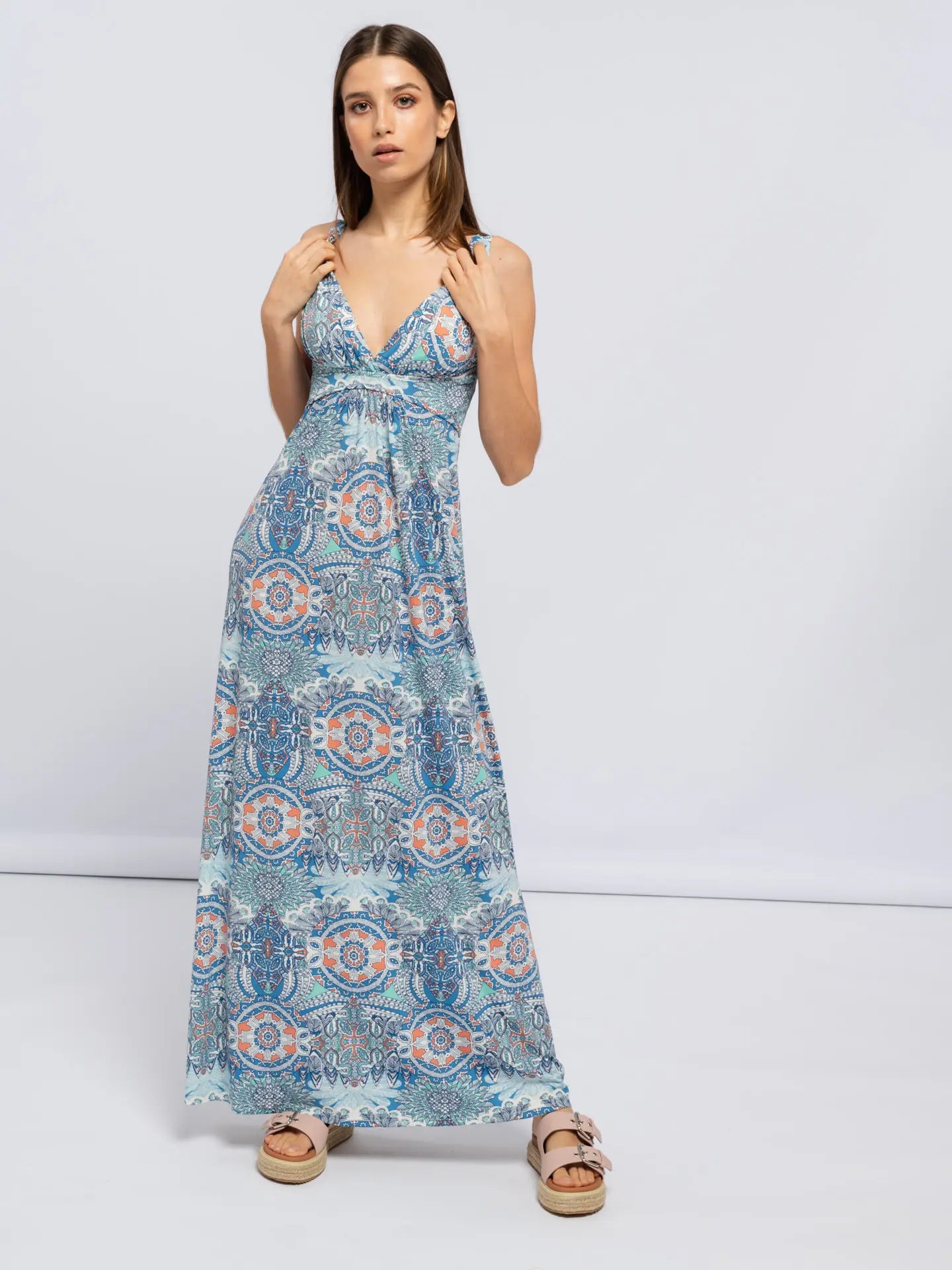 Elegant Fusion Flowing Dress-Dresses-SMF-S-Urbanheer