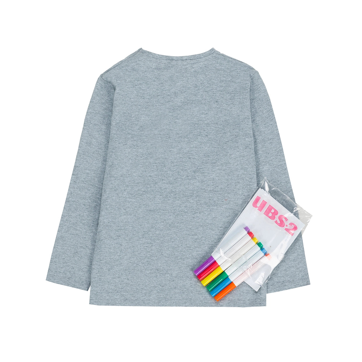 UBS2 Boy's t-shirt in grey cotton jersey, long sleeves.