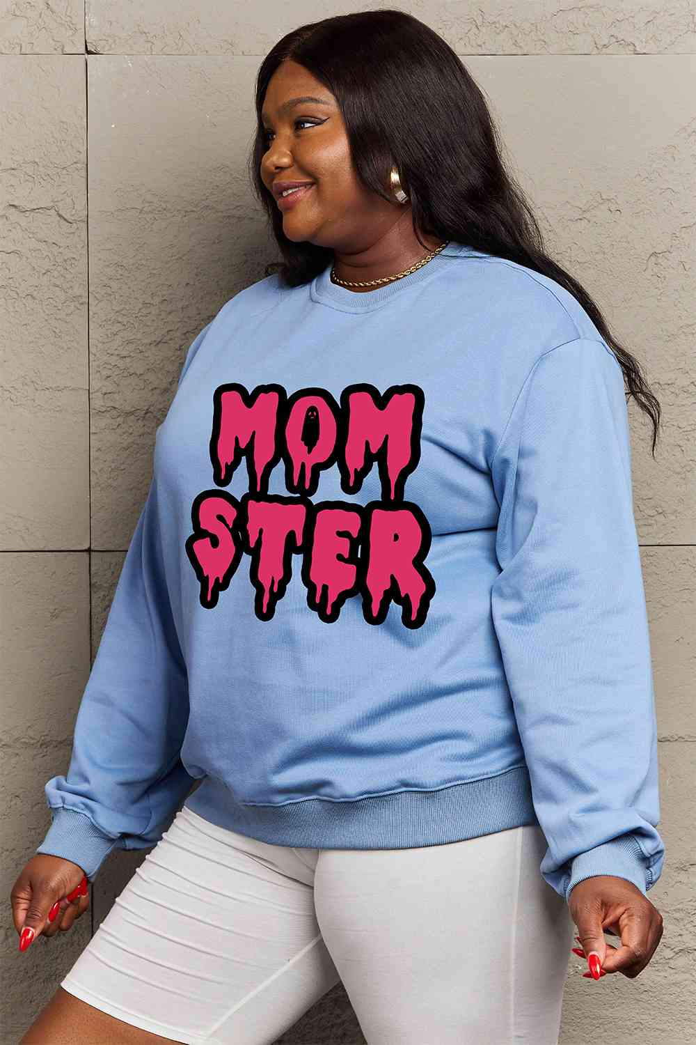 Simply Love Full Size Mom Ster Graphic Sweatshirt-Street 360-Black-S-Urbanheer