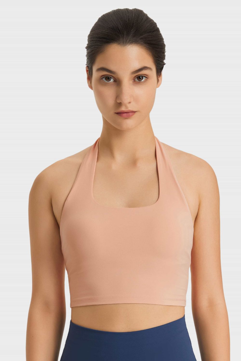 Breathable Halter Neck Sports Bra-Street 360-Nude-4-Urbanheer