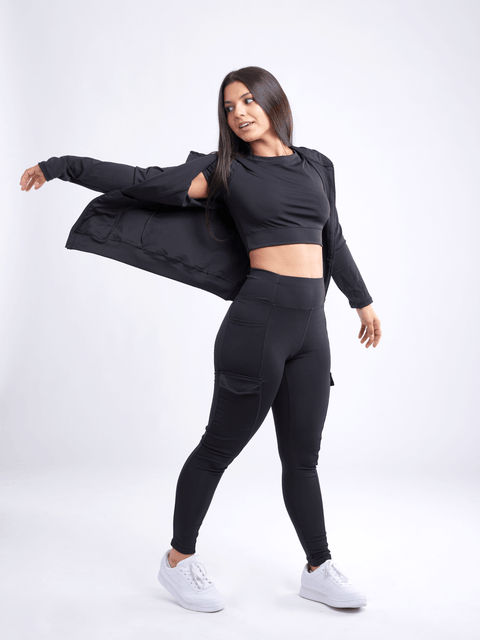 High-Waisted Leggings with Side Cargo Pockets-JupiterGear-French Camo-Small / Medium-Urbanheer