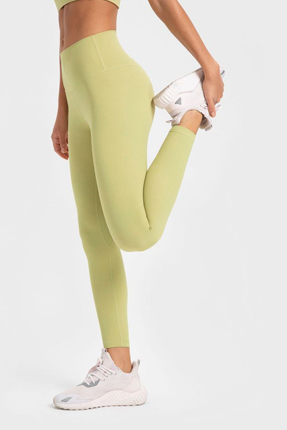 Highly Stretchy Wide Waistband Yoga Leggings-Street 360-Lemon-4-Urbanheer