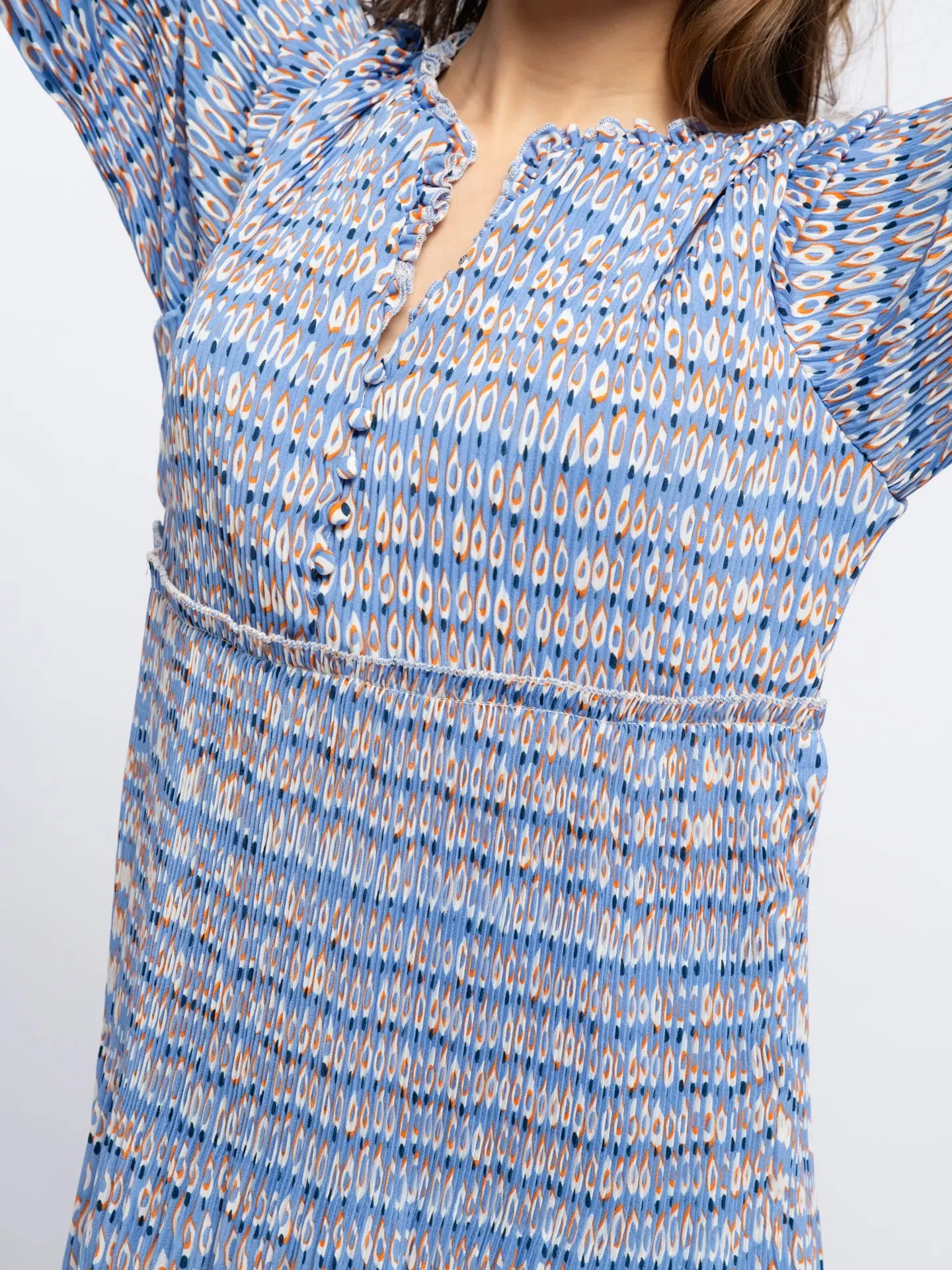 Pleated Short Dress-Dresses-SMF-S-Urbanheer