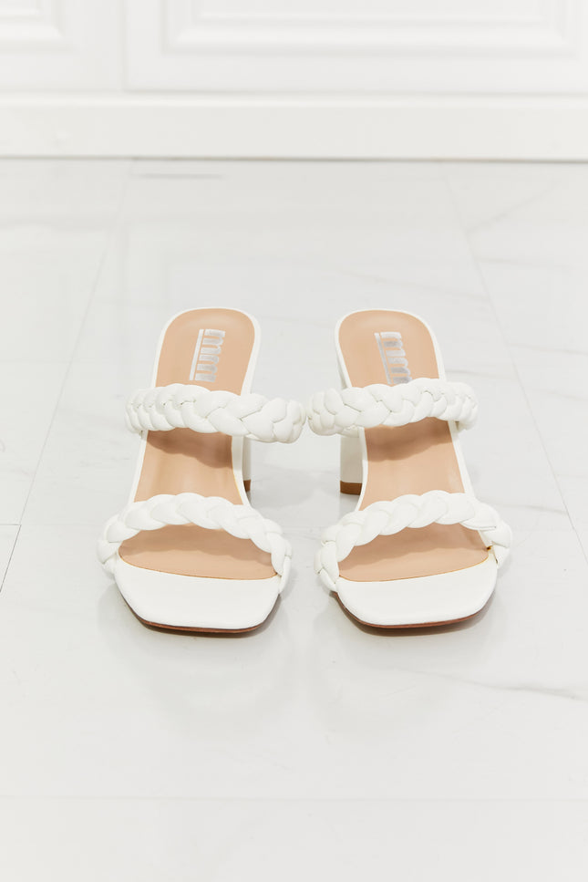 MMShoes In Love Double Braided Block Heel Sandal in White-Shoes - Women-UHX-Urbanheer