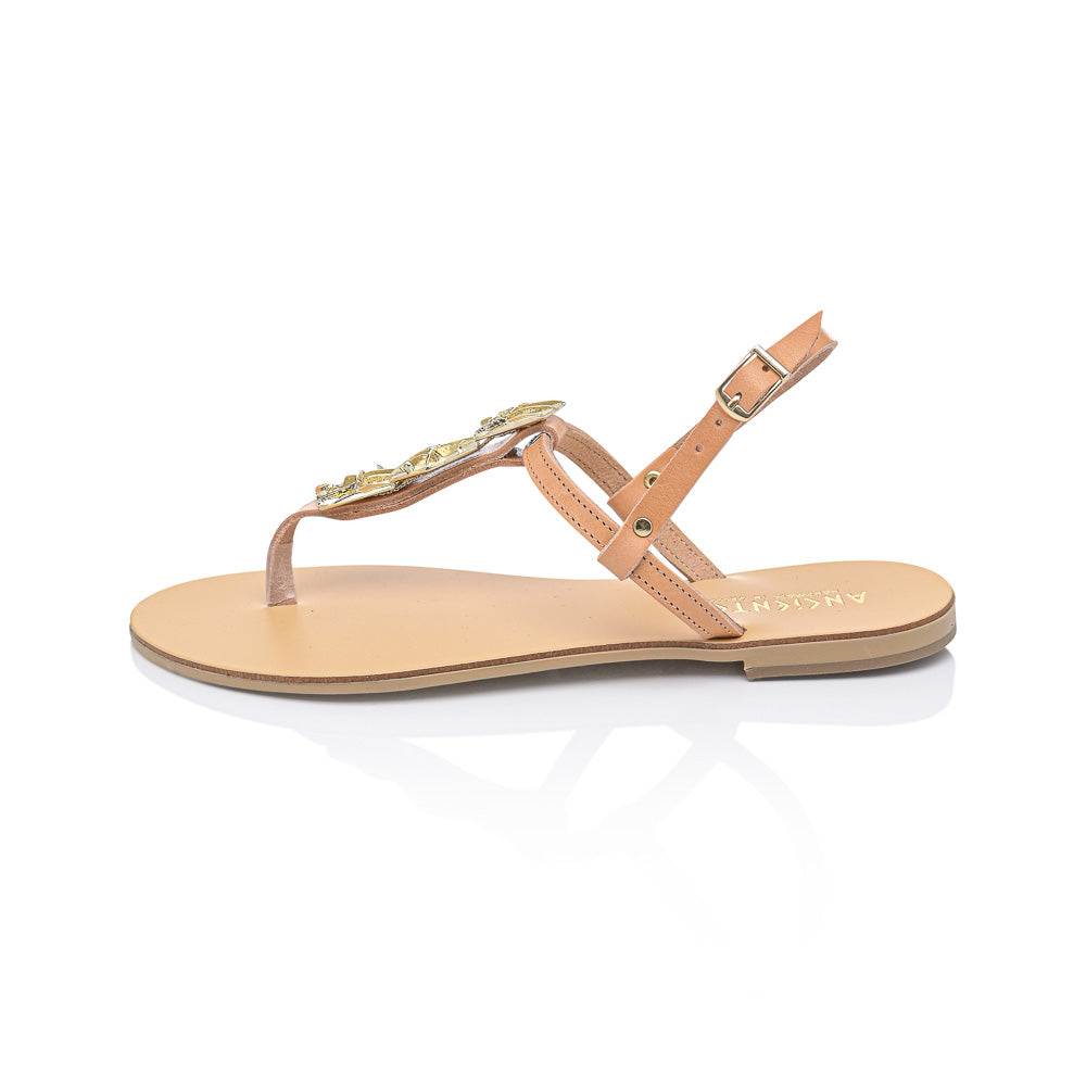 Ancientoo T-Straps Sandals Morfi-T strap-Ancientoo-NATURAL GOLD/NUDE-US 5.5 / EU 36-Urbanheer